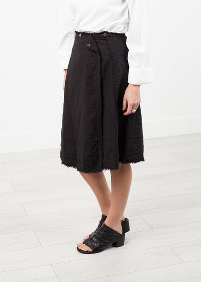 Wrap Snap Skirt in Black