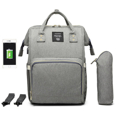 LEQUEEN USB Maternity Waterproof Diaper Bag USB Charging Large Mummy Nursing Backpacks Nappy Bag Brand Large Capacity Bag